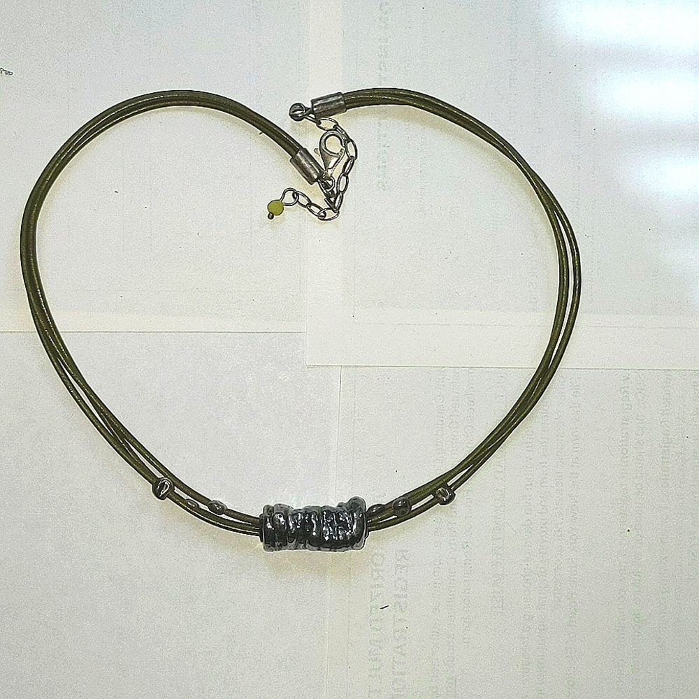 Silpada Sterling Silver Charm and Leather Necklace